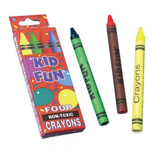 Colorful Kids Crayons | Non-Toxic 4-Color Packs | 12 Boxes per Pack