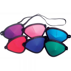 Colored Eye Patches | Adjustable Elastic Band | Adult & Junior Sizes | 6-Pack Assorted Colors