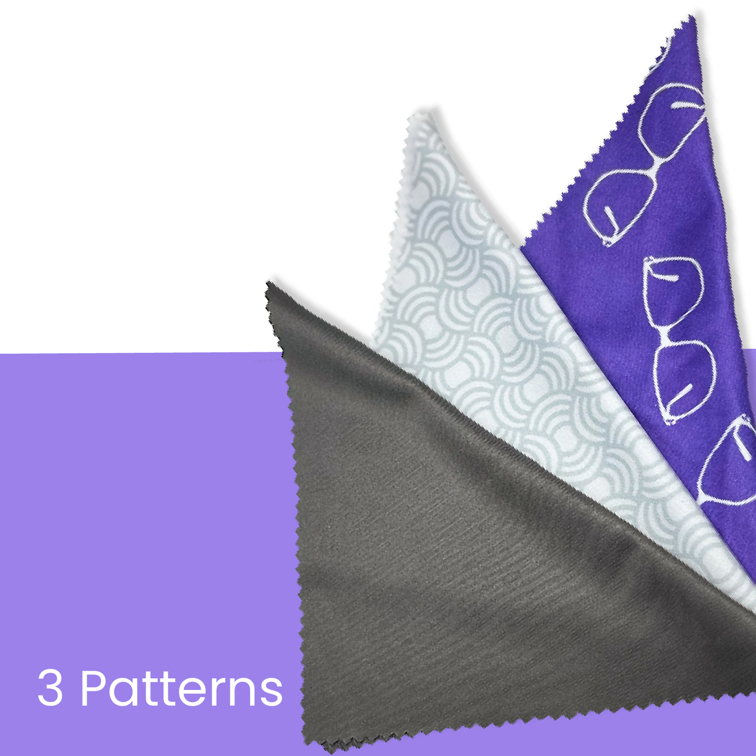 Premium Microfiber Lens Cleaning Cloths | 12-Pack | Purple & Gray | Streak-Free, 6"x6" - Image 3