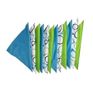 Premium Microfiber Lens Cleaning Cloths | 12-Pack | Blue & Green | Streak-Free, 6″x6″