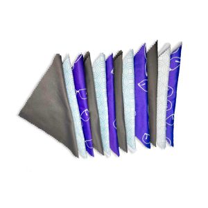 Premium Microfiber Lens Cleaning Cloths | 12-Pack | Purple & Gray | Streak-Free, 6″x6″