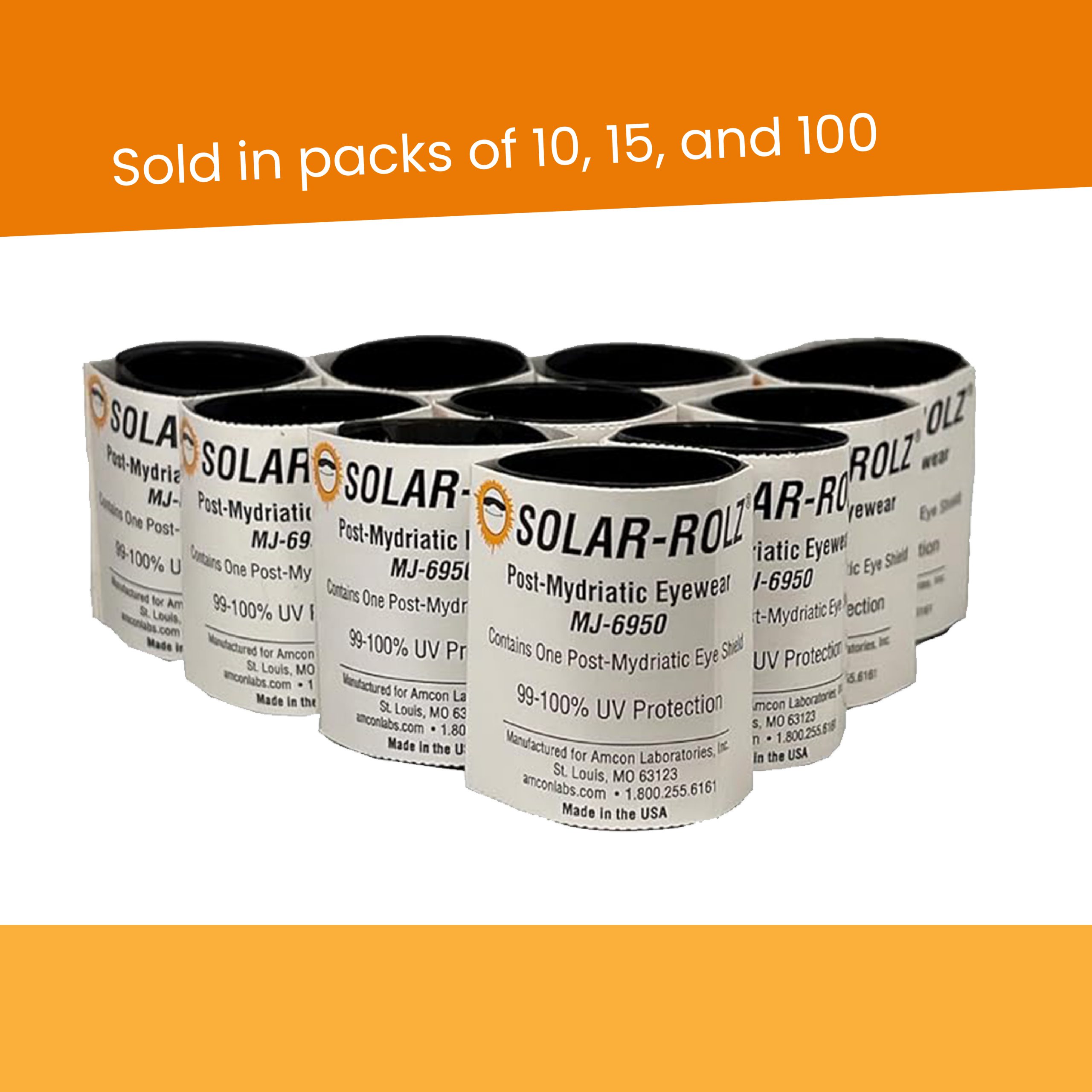 Solar-Rolz® Post-Dilation Sunglasses | Bag of 50 Rolls | UVA/UVB Eye Protection for Adults & Kids - Image 3