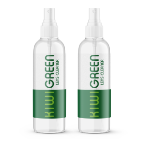Kiwi Green Eyeglass Lens Cleaner Spray | 2X Lens Cleaner | Alcohol Free Eyeglasses, Screen Cleaning Kit | USA Made (Pack of 2)