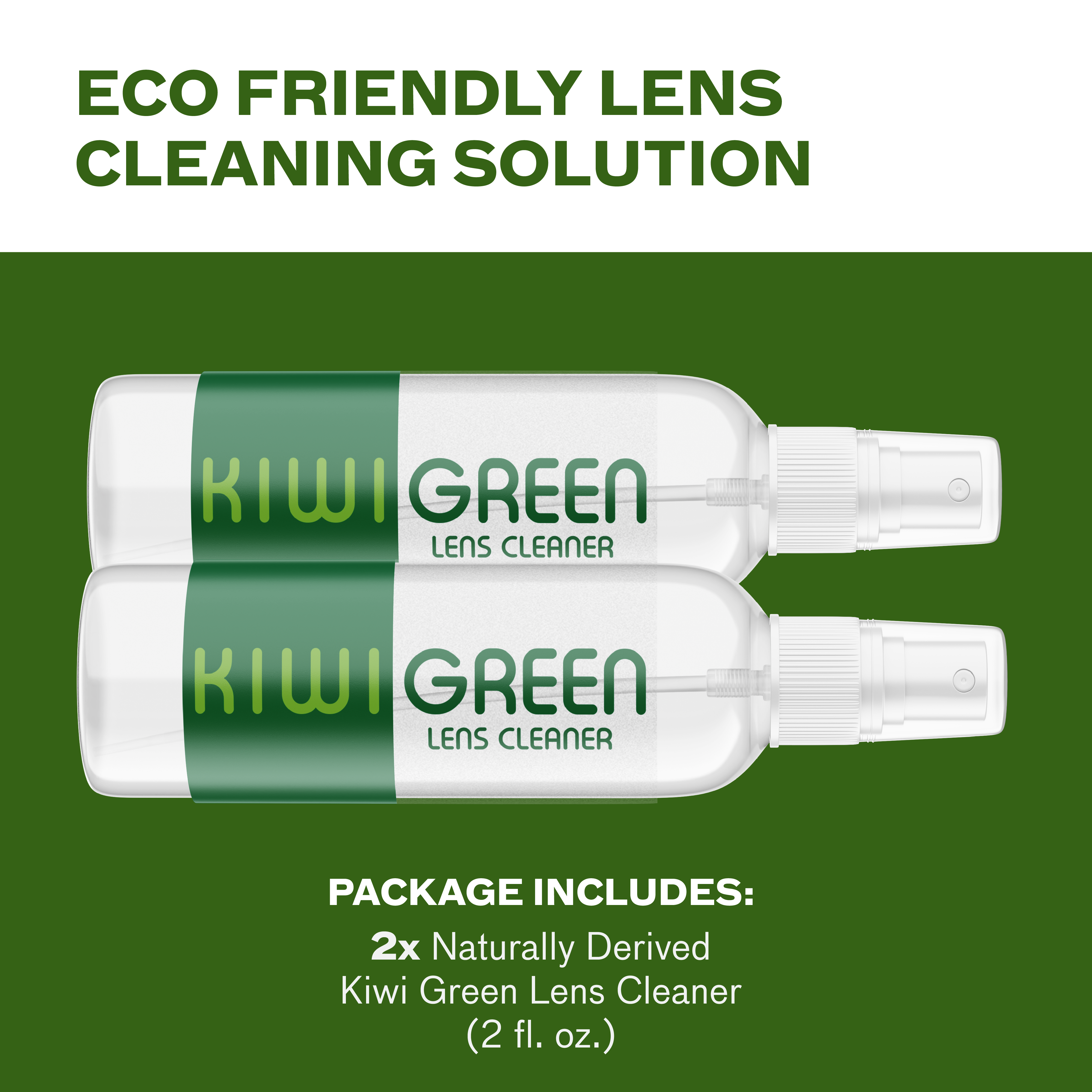 Kiwi Green Eyeglass Lens Cleaner Spray | 2X Lens Cleaner | Alcohol Free Eyeglasses, Screen Cleaning Kit | USA Made (Pack of 2) - Image 6
