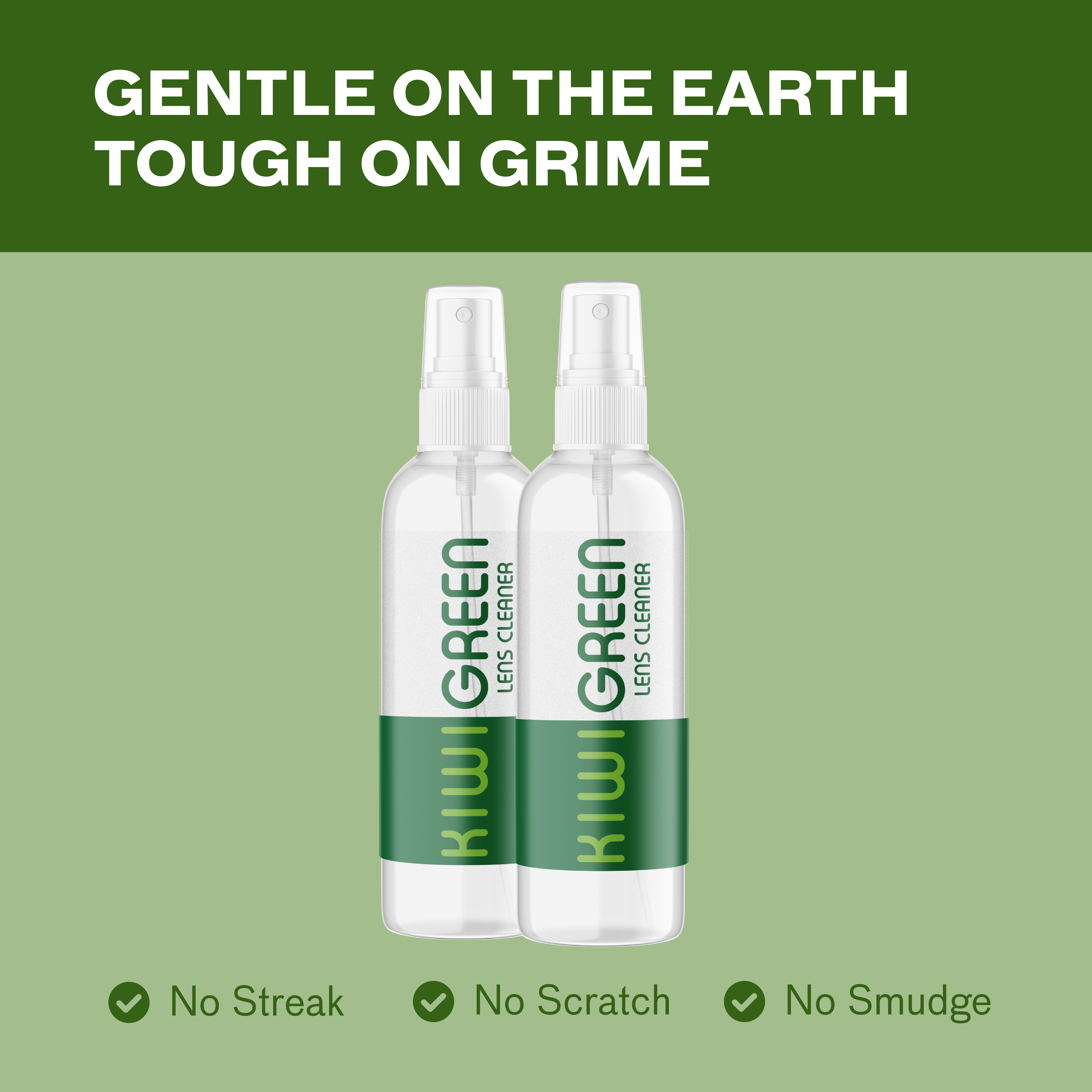 Kiwi Green Eyeglass Lens Cleaner Spray | 2X Lens Cleaner | Alcohol Free Eyeglasses, Screen Cleaning Kit | USA Made (Pack of 2) - Image 3