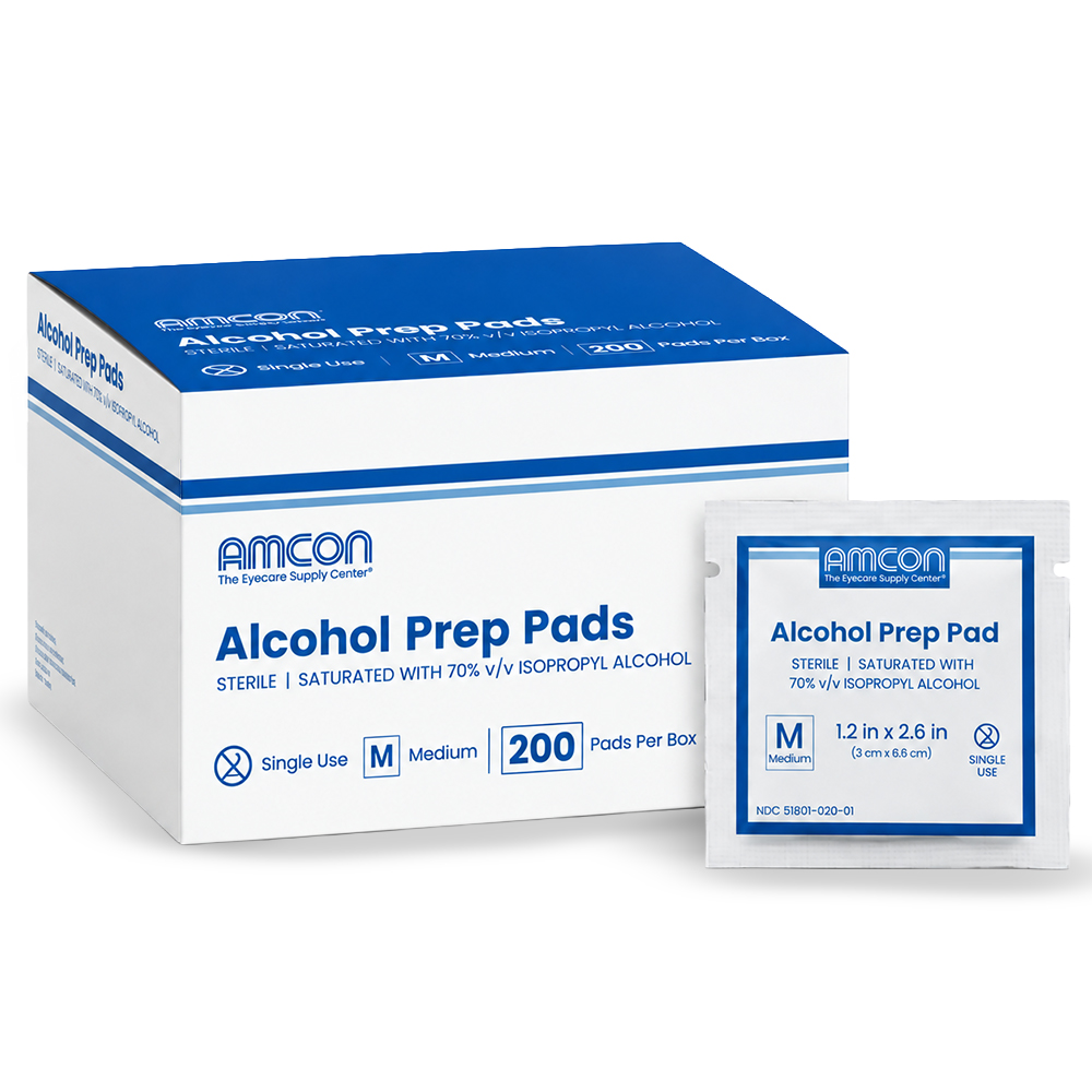 Amcon Medium Alcohol Prep Pads | 70% Isopropyl | Box of 200