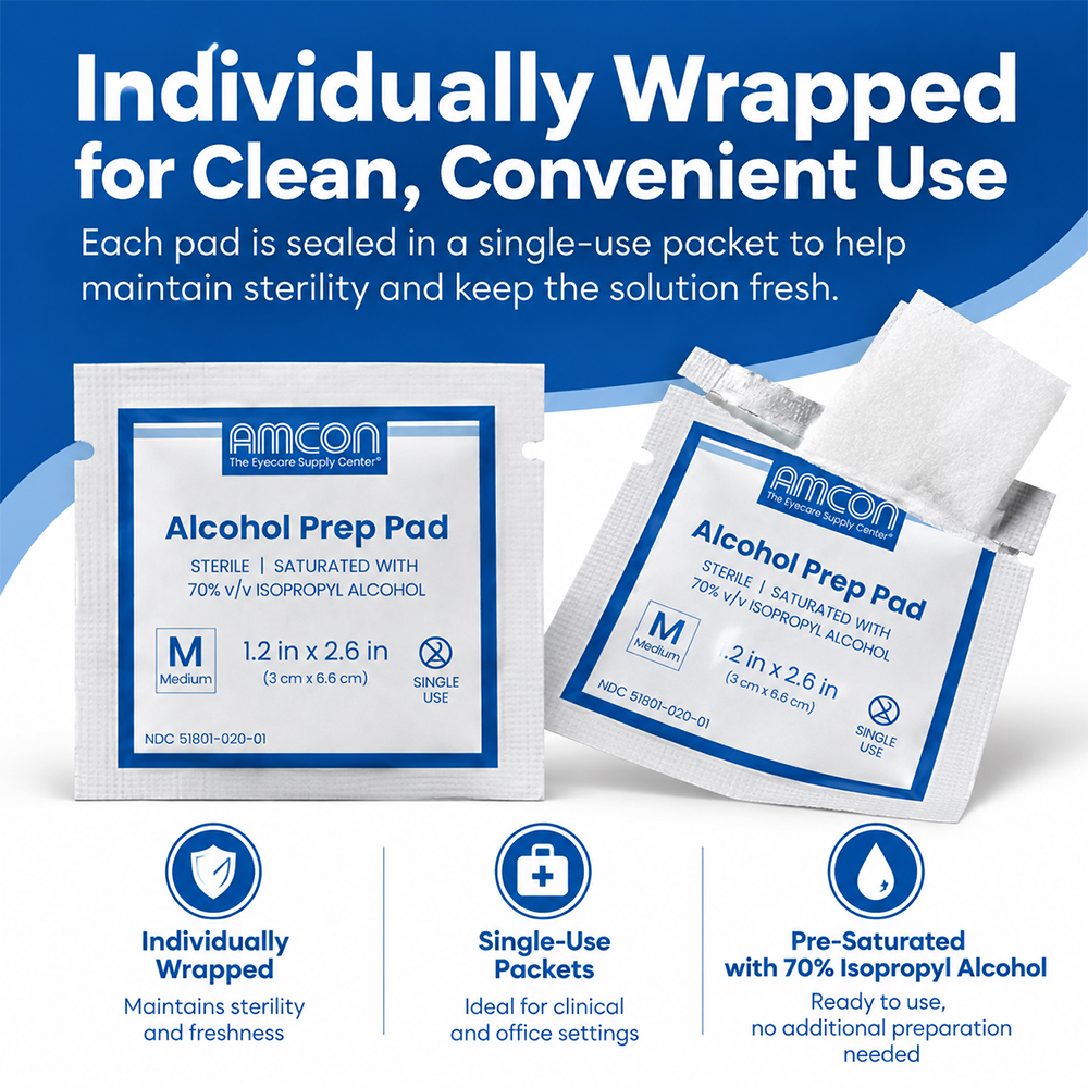 Amcon Medium Alcohol Prep Pads | 70% Isopropyl | Box of 200 - Image 2